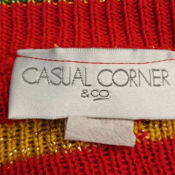 Vintage Casual Corner v-neck Christmas cardigan-sz M - Picture 12 of 12